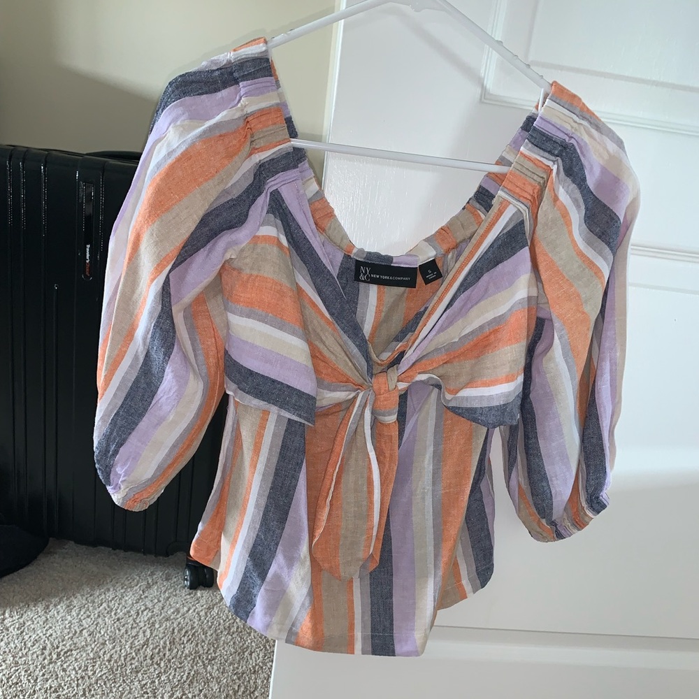 Off the shoulder linen top